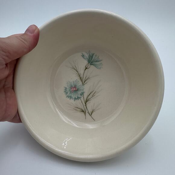Vtg Cereal Bowl by Taylor Smith Taylor Boutonniere 2 Flower Pattern Mid century - Picture 2 of 8